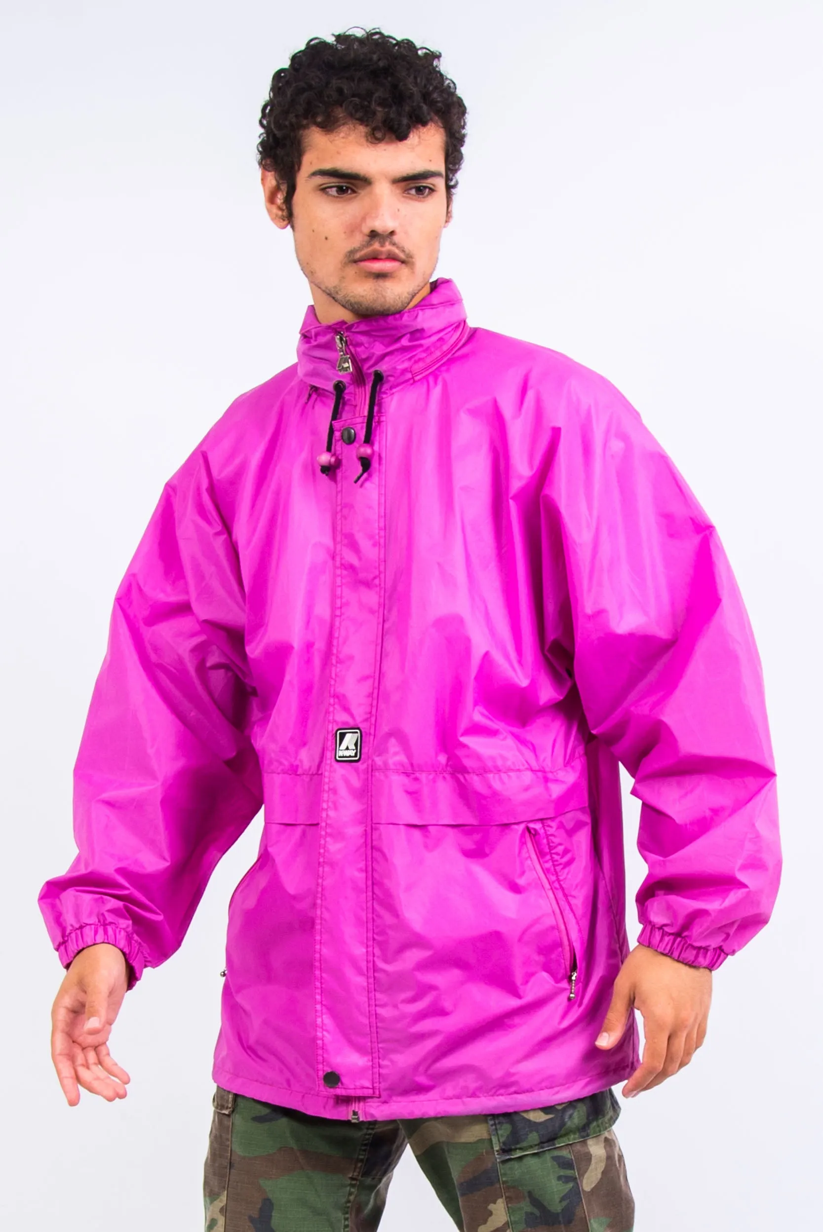 00's Pink K-Way Waterproof Rain Jacket