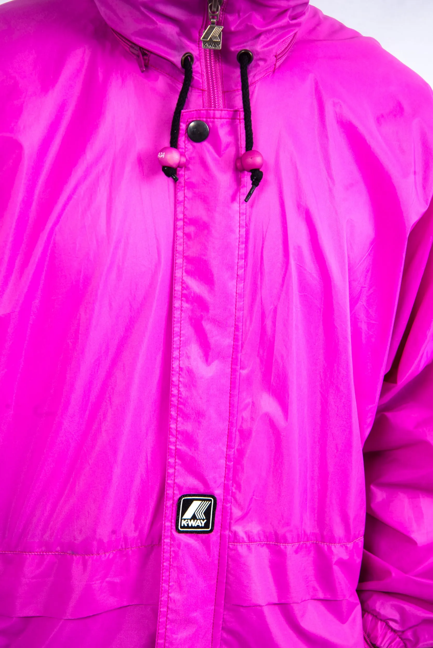 00's Pink K-Way Waterproof Rain Jacket