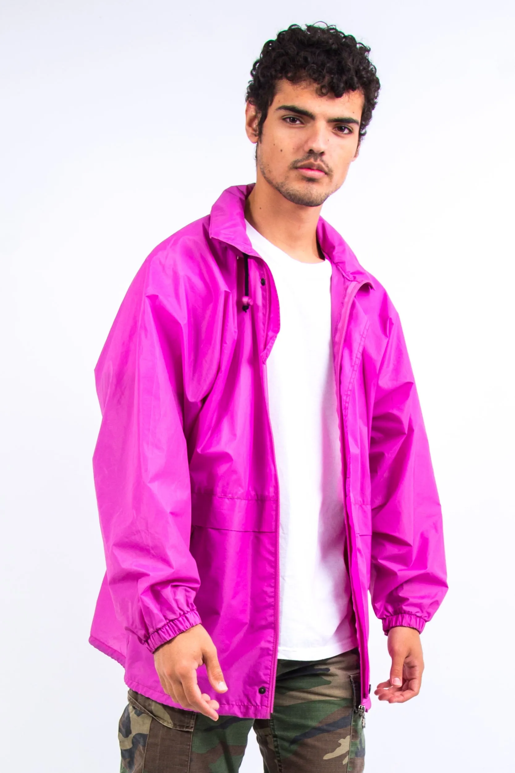 00's Pink K-Way Waterproof Rain Jacket
