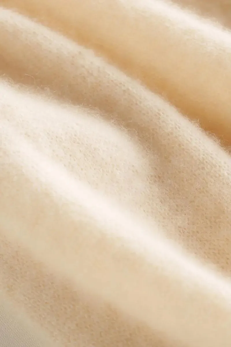 100 Cashmere V-Neck Cardigan with Lace Trim