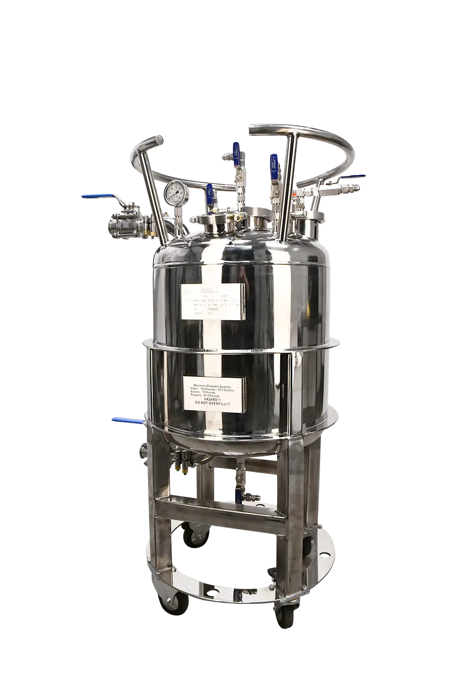 156lb ASME Single-Jacketed Solvent Tank or Collection Vessel | V1 | Assembled