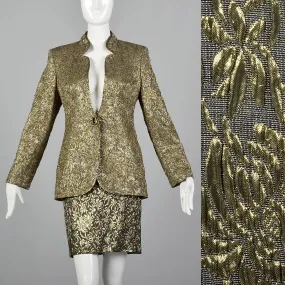 1980s Gianfranco Ferre Metallic Gold Suit