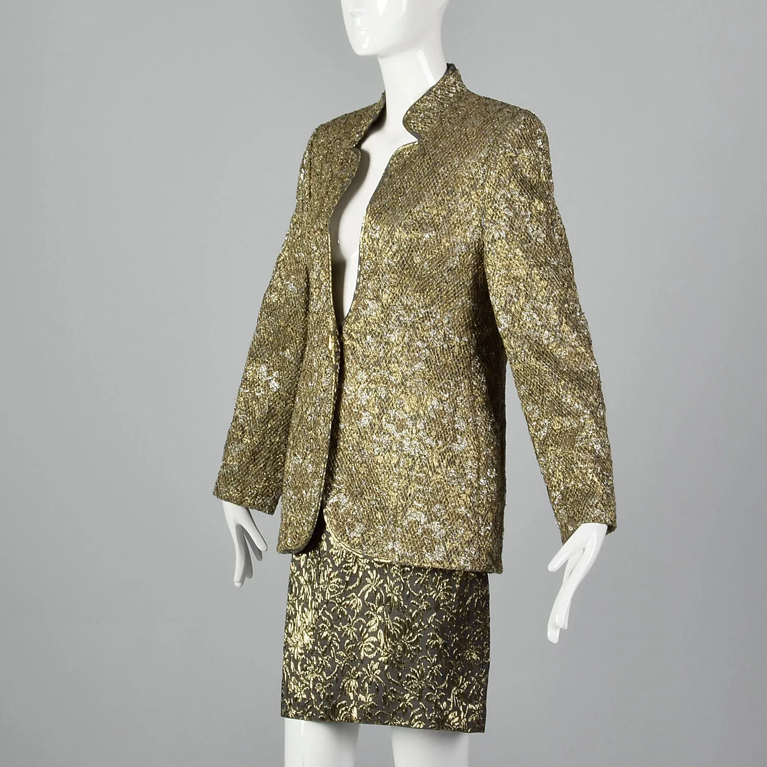 1980s Gianfranco Ferre Metallic Gold Suit
