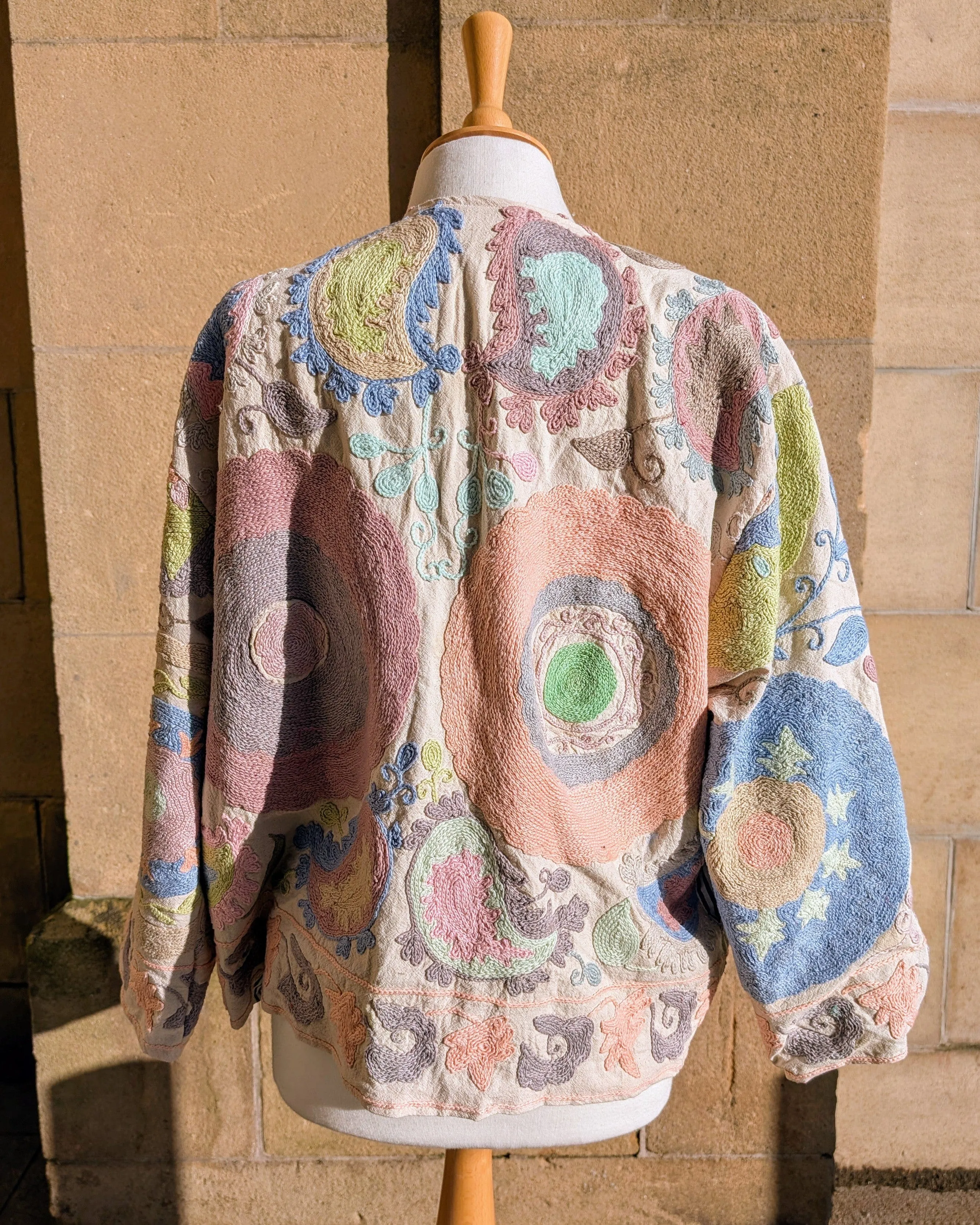 Anushka Pastel Tapestry Suzani Kimono Ladies Jacket No 21