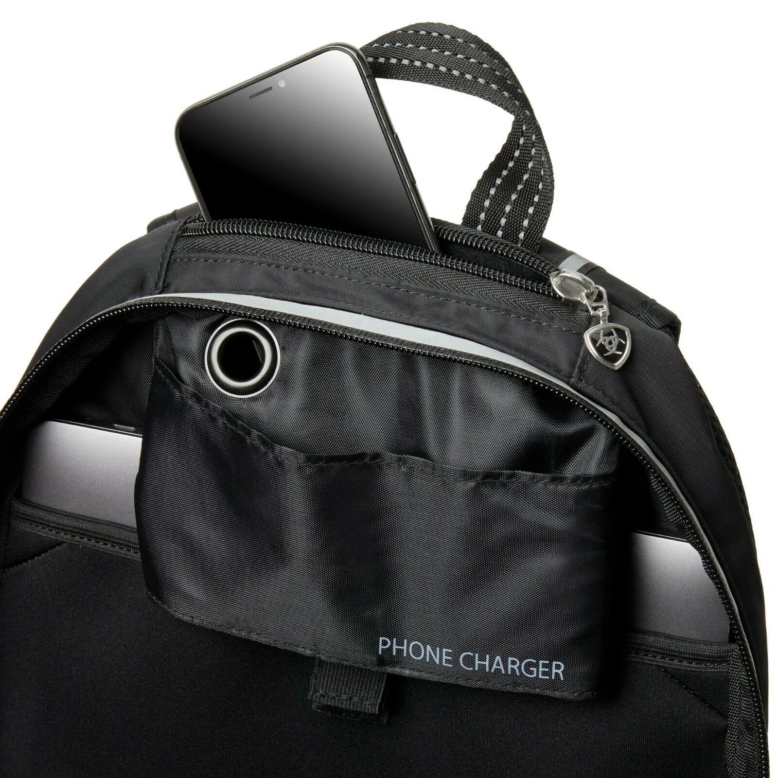 Ariat Ladies Ring Team Black & Grey Helmet Sling Backpack 10018904