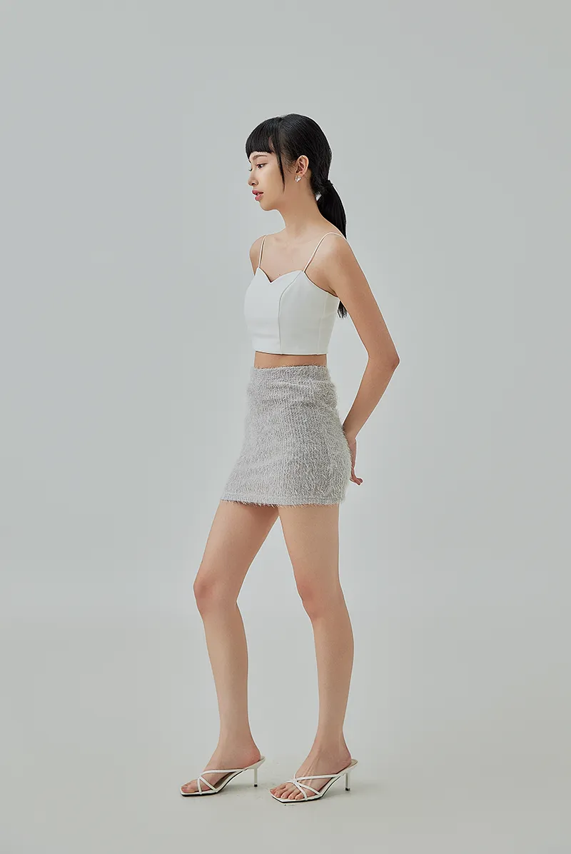 Auslyn Furry Knit Mini Skirt