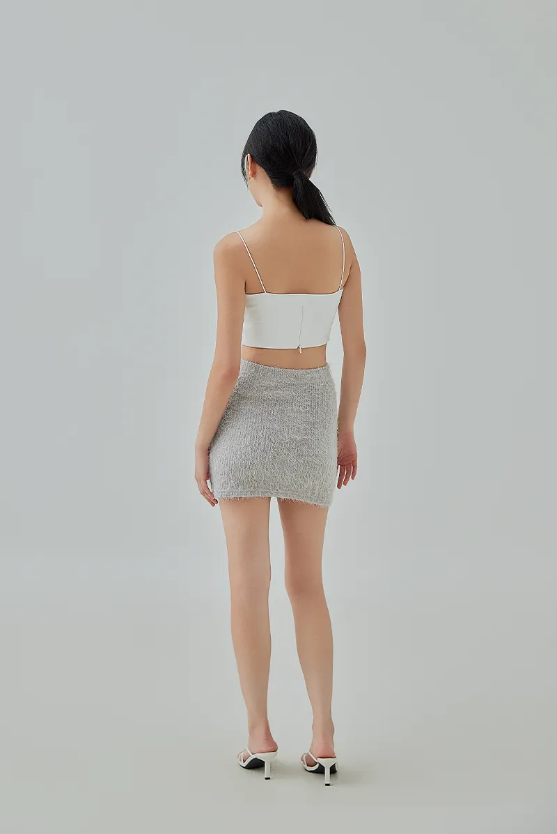 Auslyn Furry Knit Mini Skirt