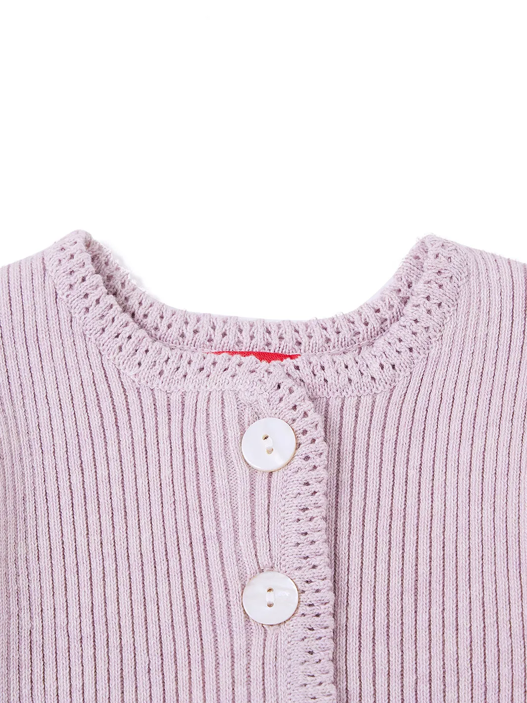 Baby Blazer Crop Length Sweater - Mauve Purple Mix