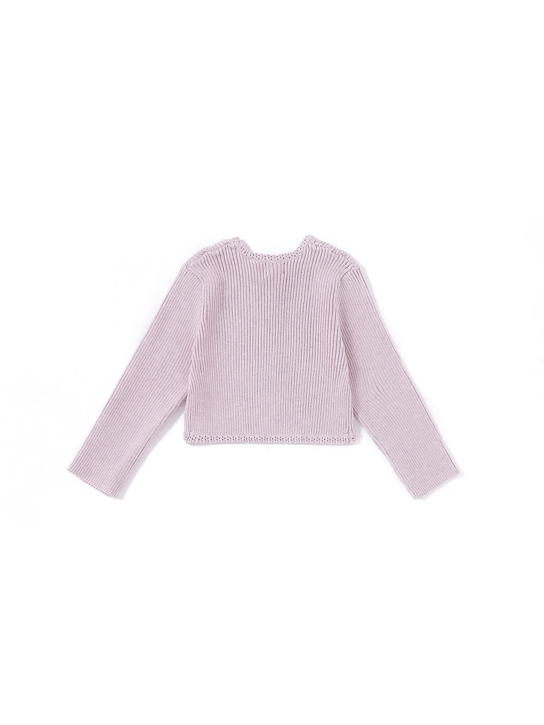 Baby Blazer Crop Length Sweater - Mauve Purple Mix