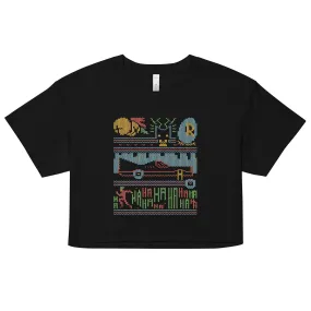 Bat Christmas Sweater Women's Crop Tee