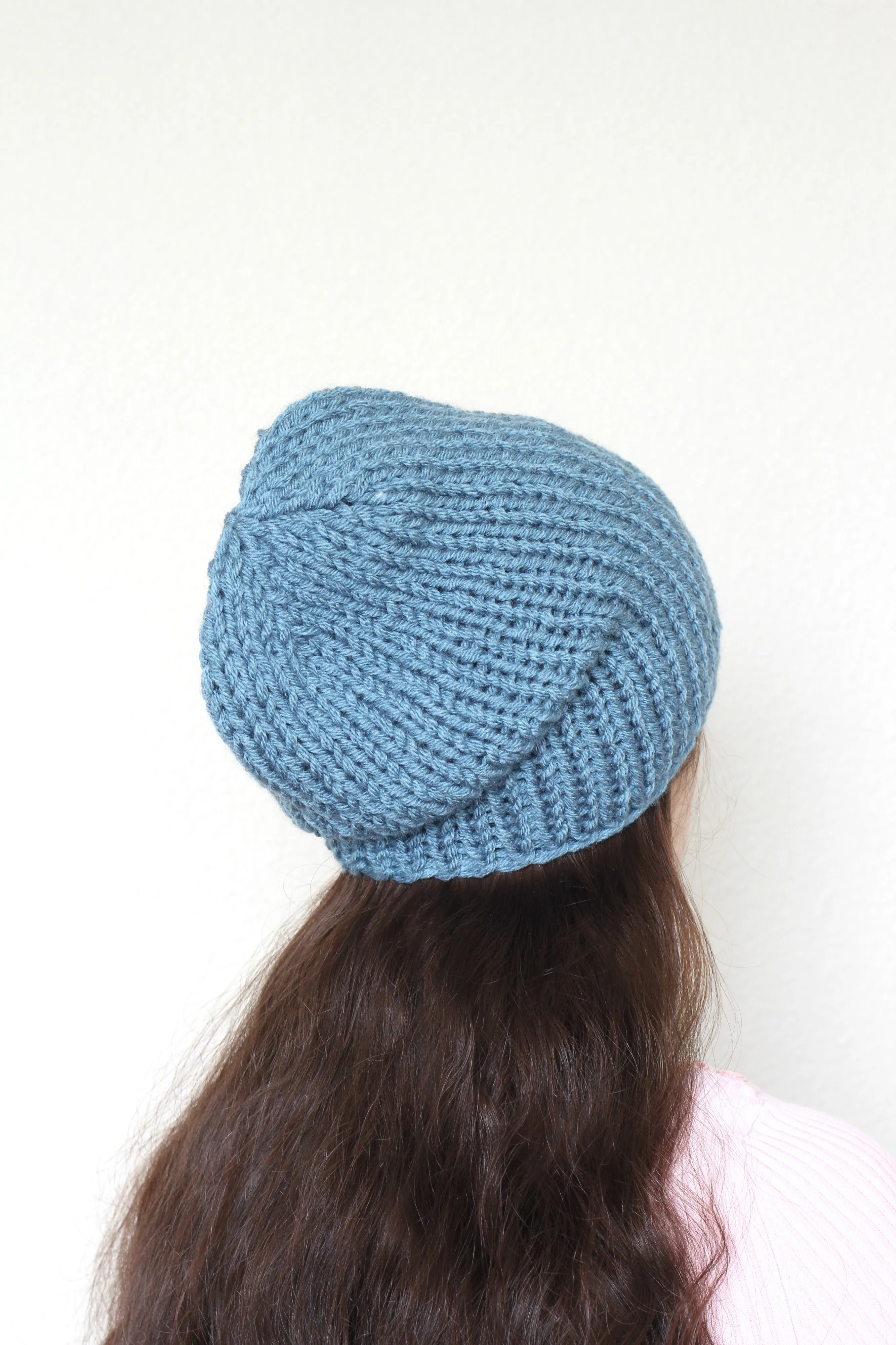 Beanie hat, knit hat, slouchy hat, knit beanie in dark grey color tweed hat