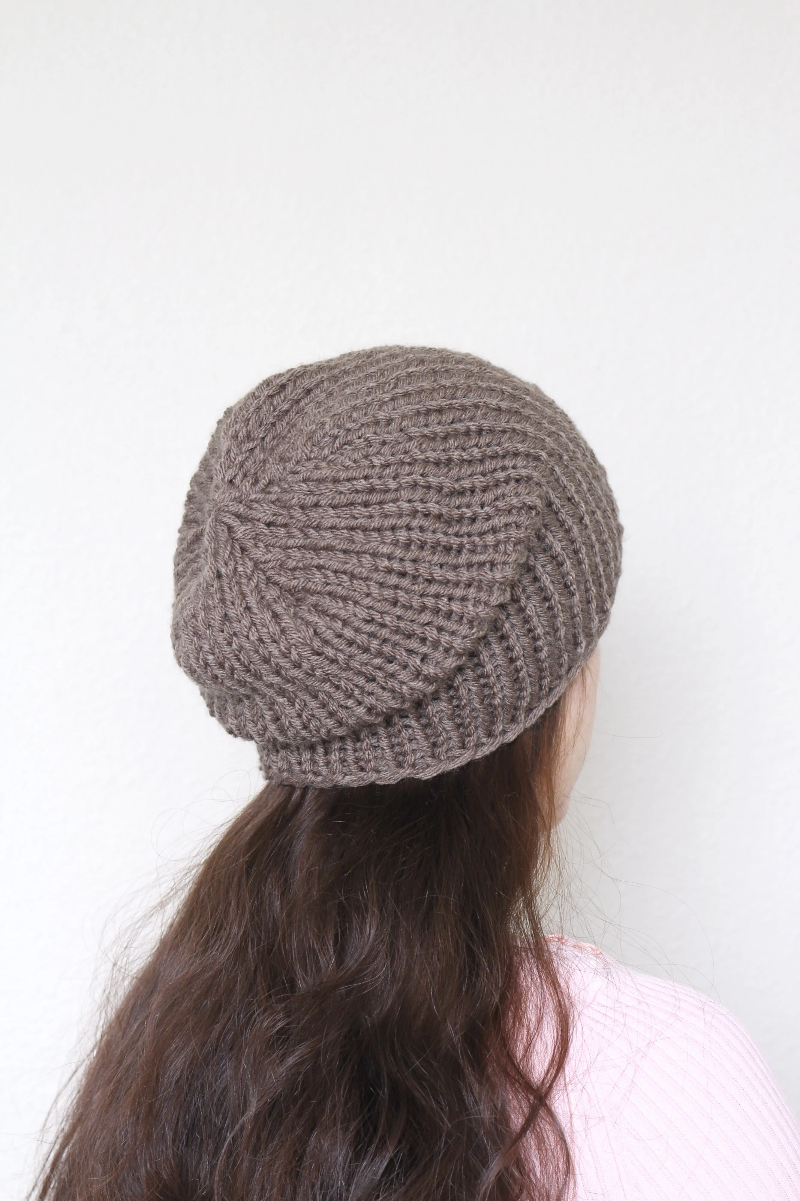 Beanie hat, knit hat, slouchy hat, knit beanie in dark grey color tweed hat