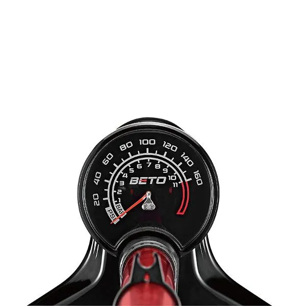 Beto Floor Pump Surge Tubeless with Steel Tank Red
