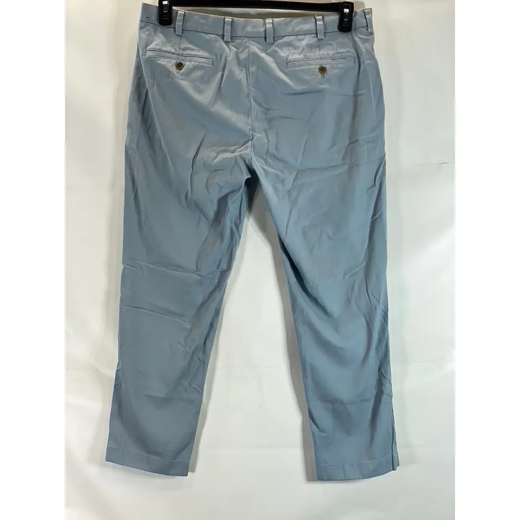 BROOKS BROTHERS Men's Blue Milano Slim-Fit Stretch Supima Chino Pants SZ 38X30