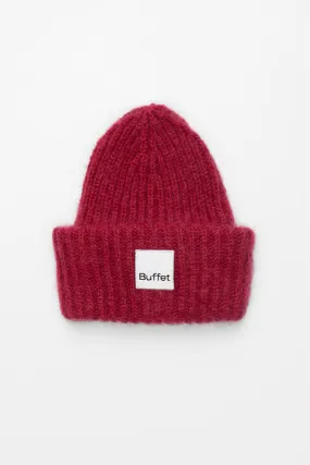 Burgundy chunky mohair beanie