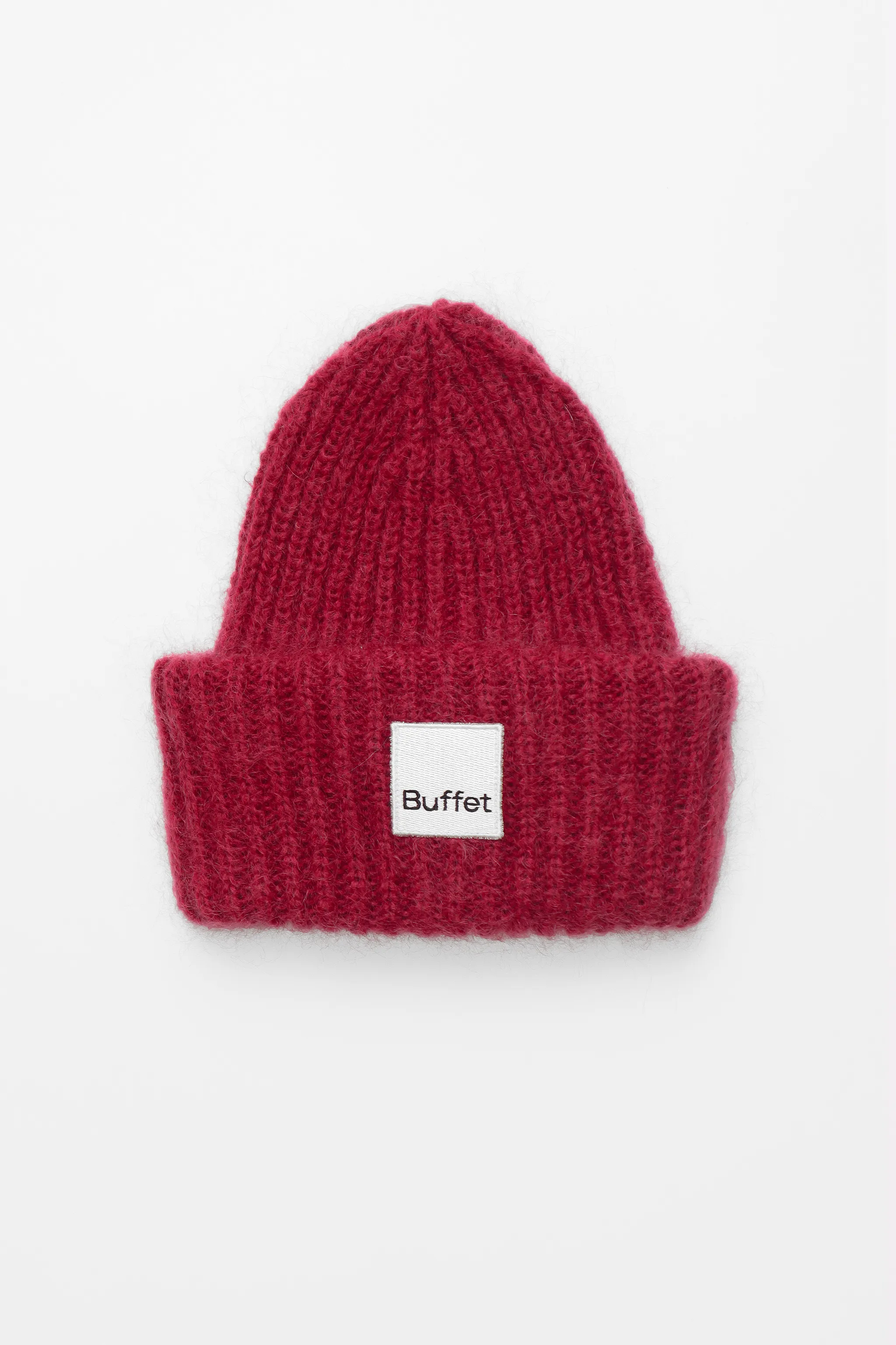 Burgundy chunky mohair beanie