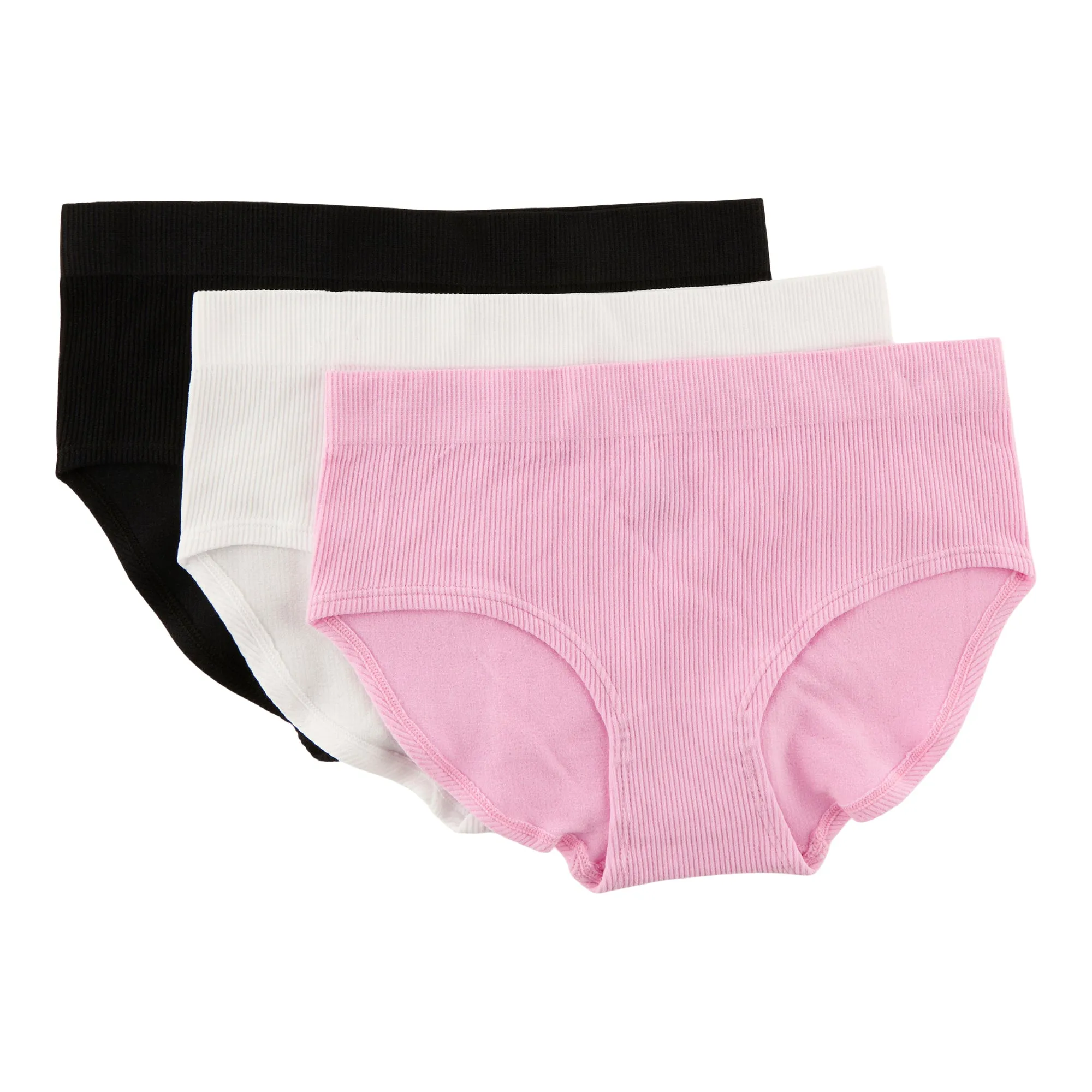 Carisma Women's Seamless Ribbed Hipster Underwear, 3-Pack