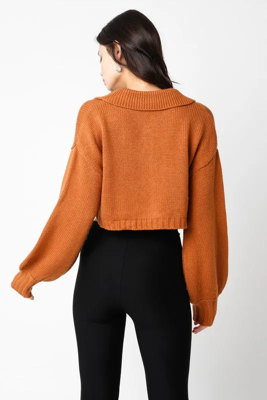 Casey Crop Button Sweater