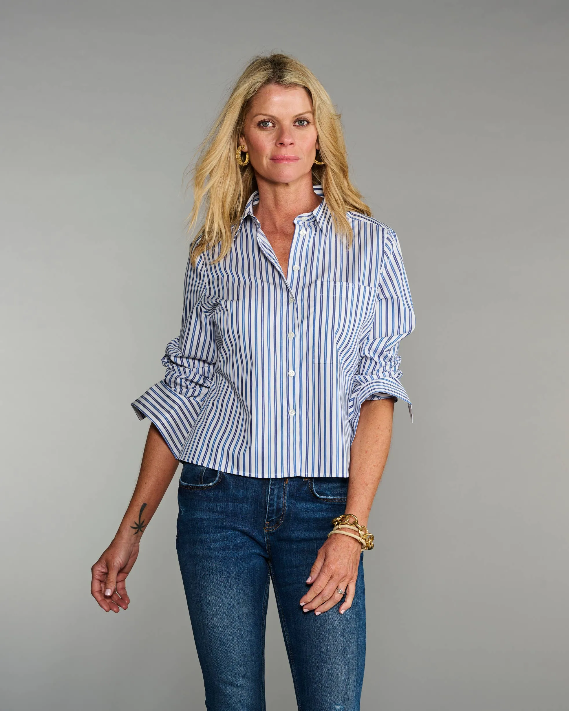 Claridge   King - The Crop in Blue on Blue Stripe: Blue / L