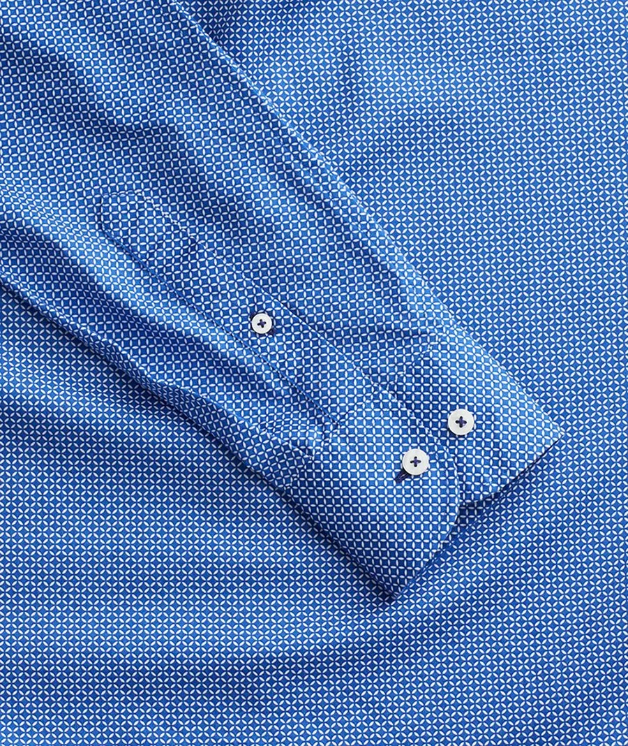 Classic Cotton Shirt with Geo Print