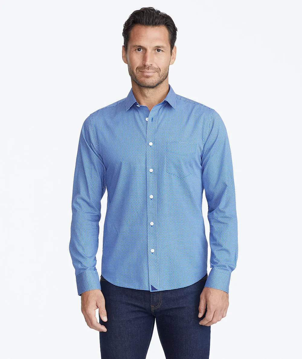 Classic Cotton Shirt with Geo Print
