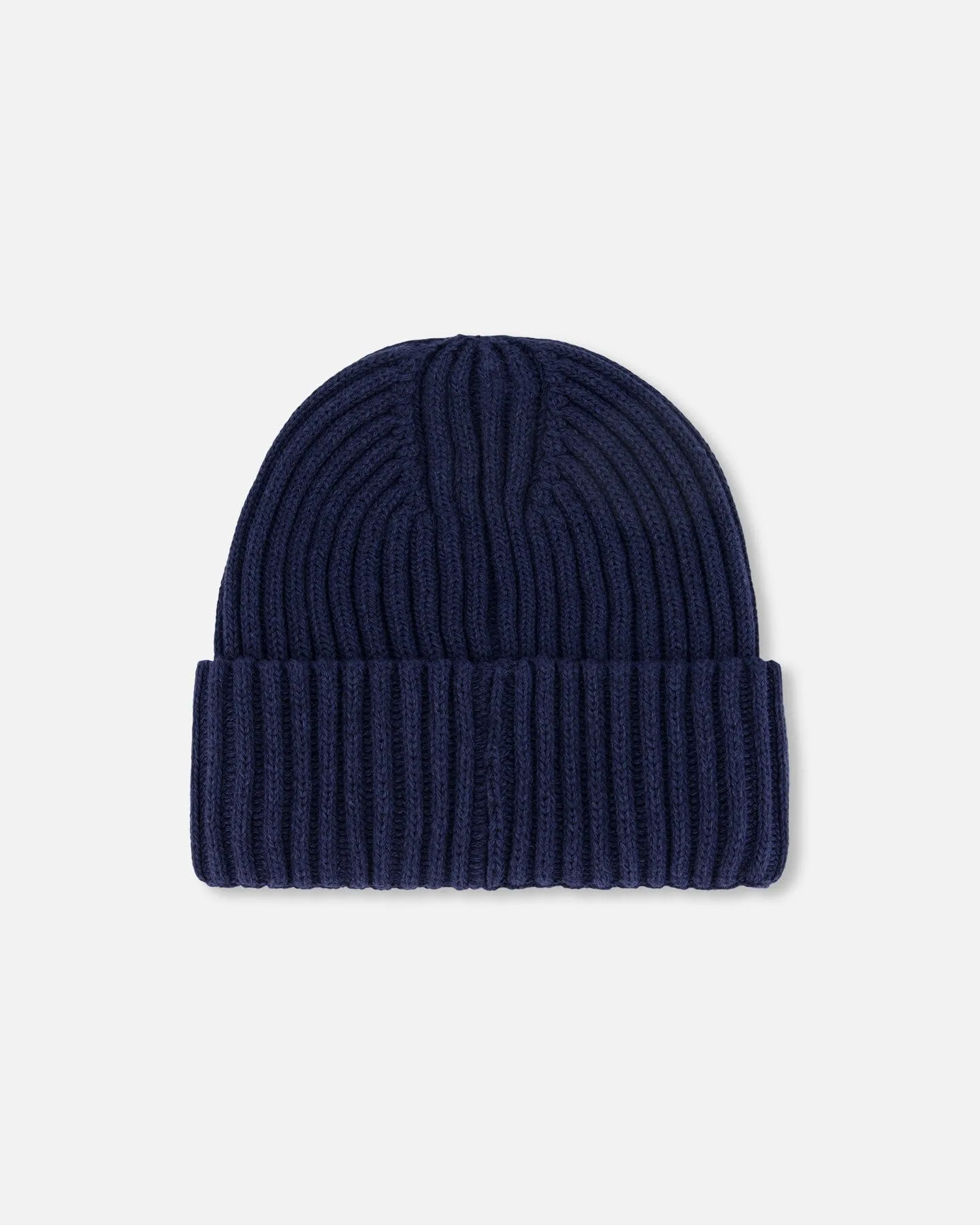 Cuffed Knit Hat Navy Blue