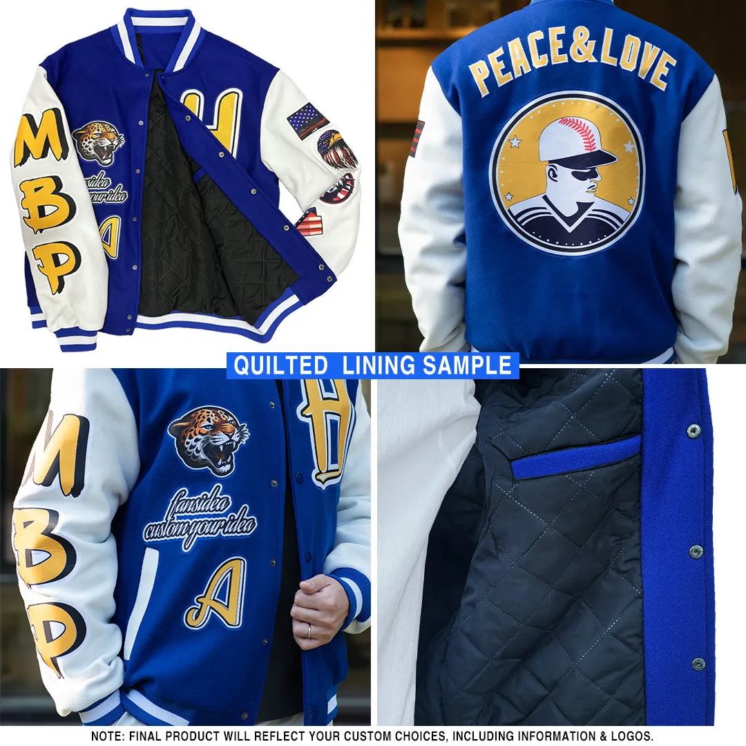 Custom Black Olive-White Bomber Full-Snap Varsity Letterman Two Tone Jacket