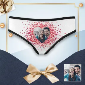 Custom Face Underwear for Women Personalized Scattered Love Women's All Over Print High-cut Briefs