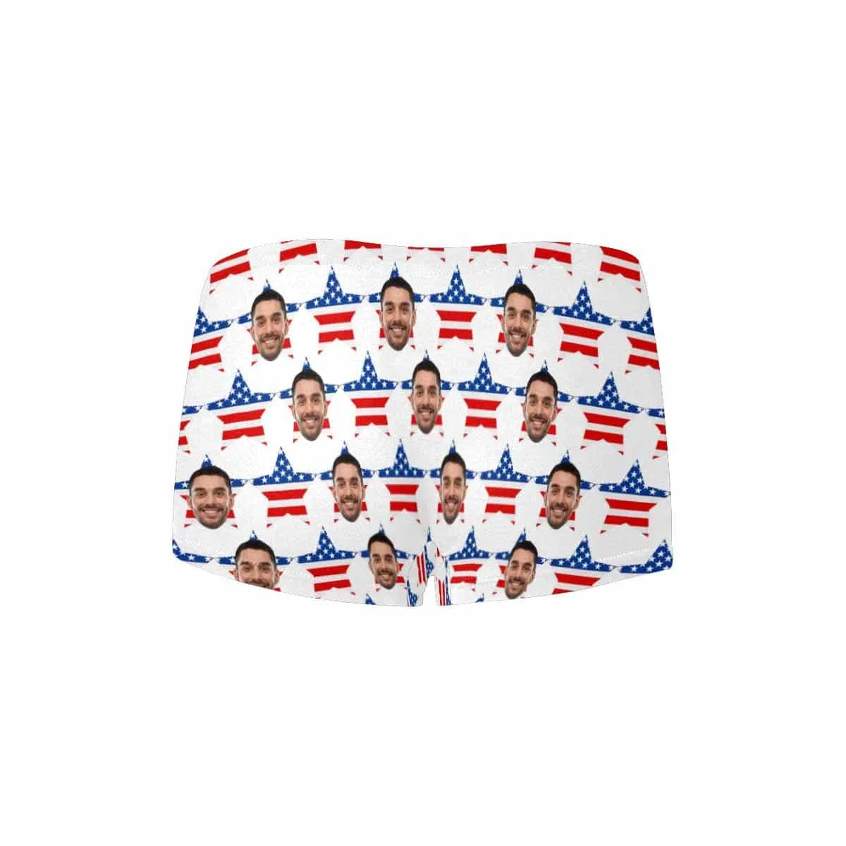 Custom Flag Stars Underwear for Women Personalized Face Women's Boyshort Panties