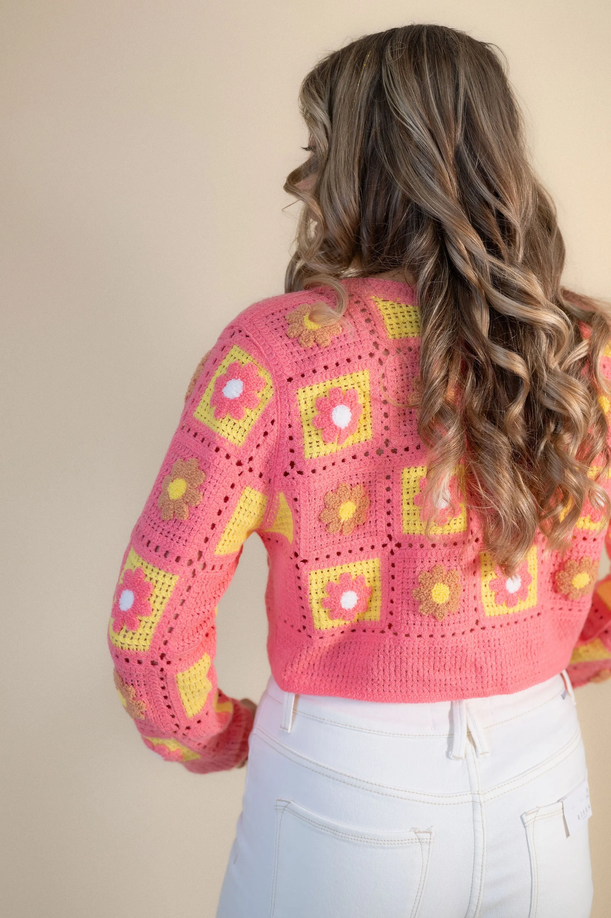 Daisy Fields Crochet Crop Sweater