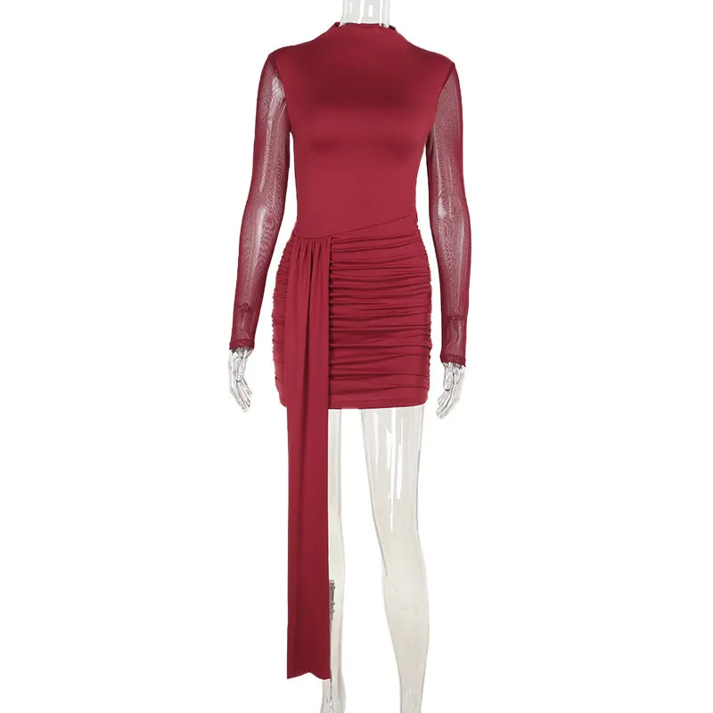 Elegant Sexy Slim Mesh Short Dress