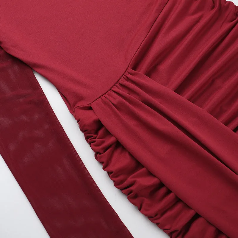 Elegant Sexy Slim Mesh Short Dress
