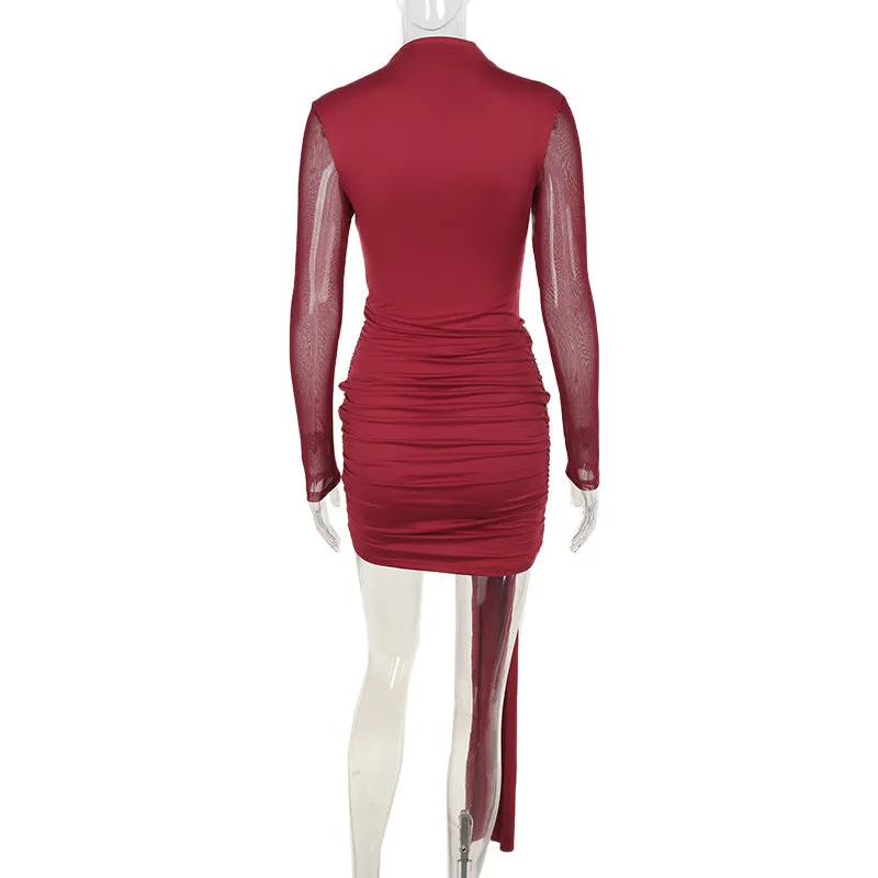 Elegant Sexy Slim Mesh Short Dress