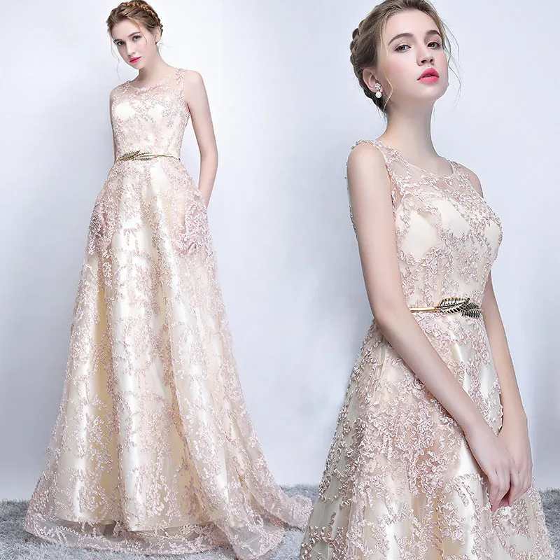 Elegant Sleeveless Embroidered Ribbon Maxi Slim Evening Dress