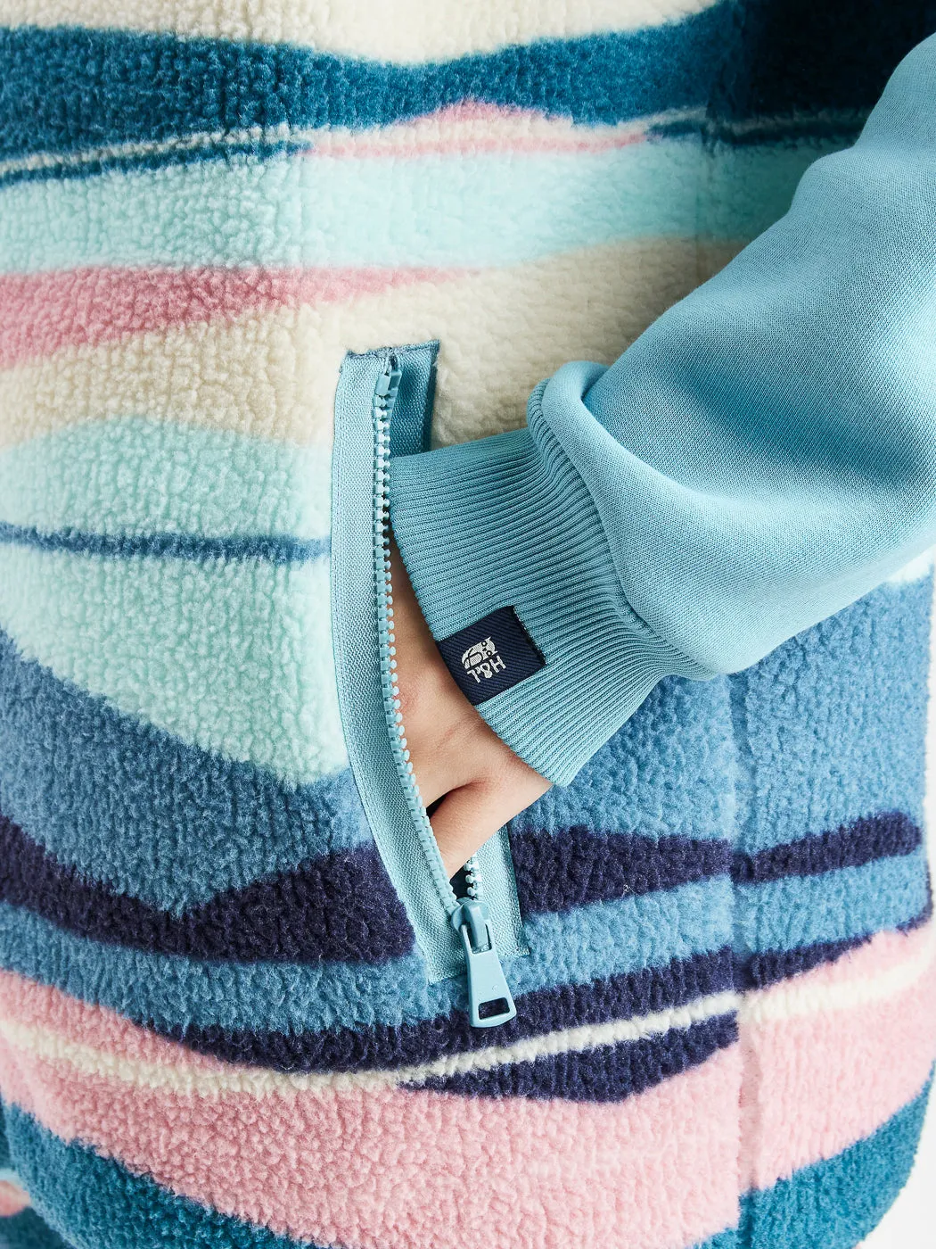 Emery Retro Pattern Sherpa Fleece Gilet