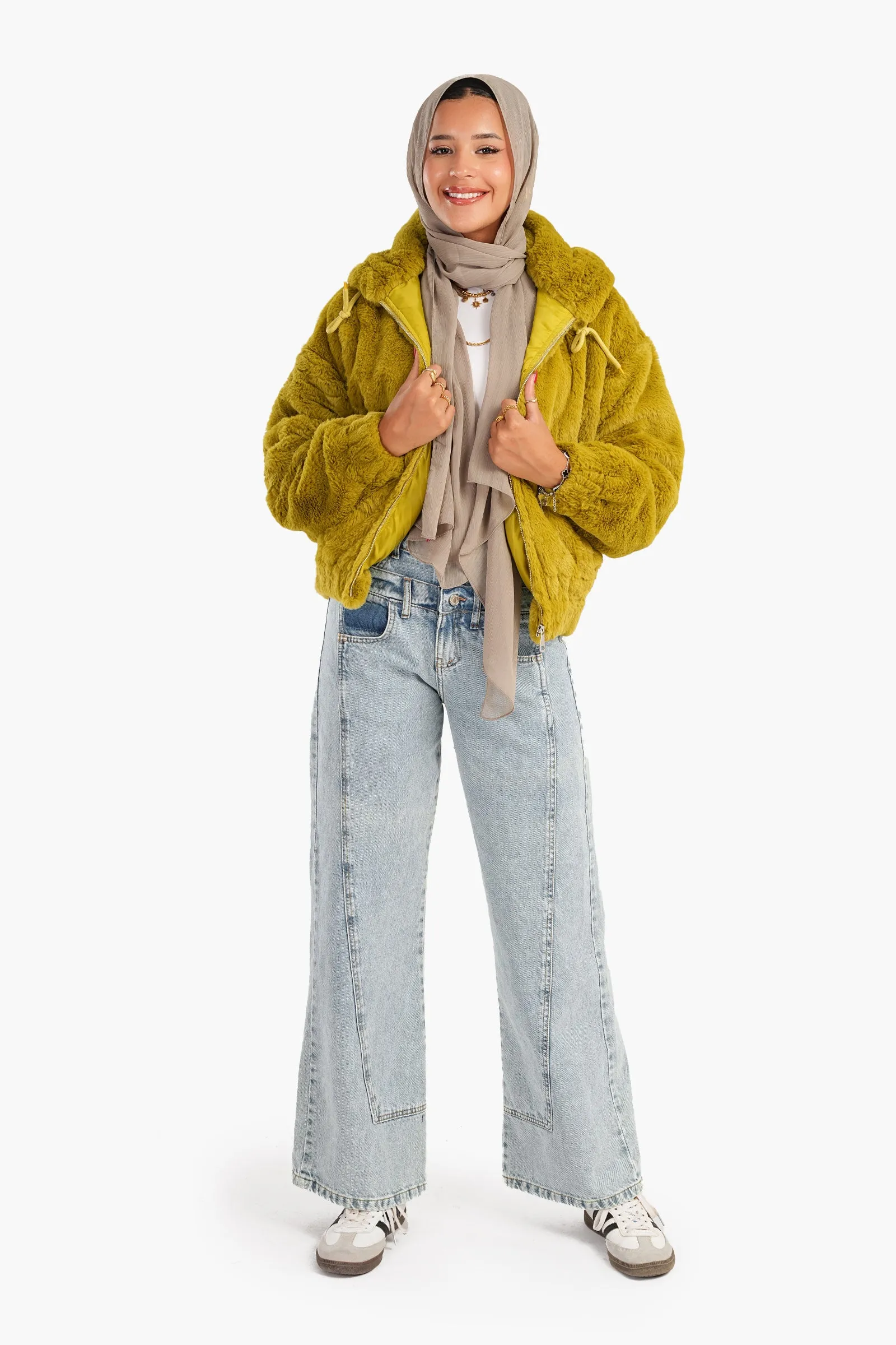 Fluffy Fur Bomber Jacket