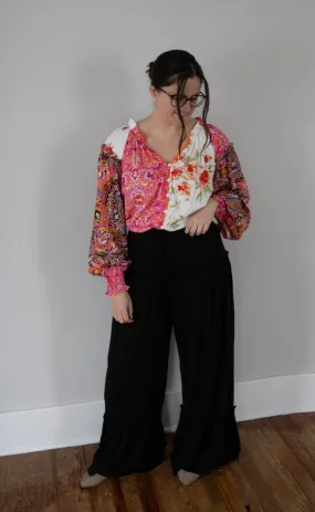 Frilled Wide Leg Pants