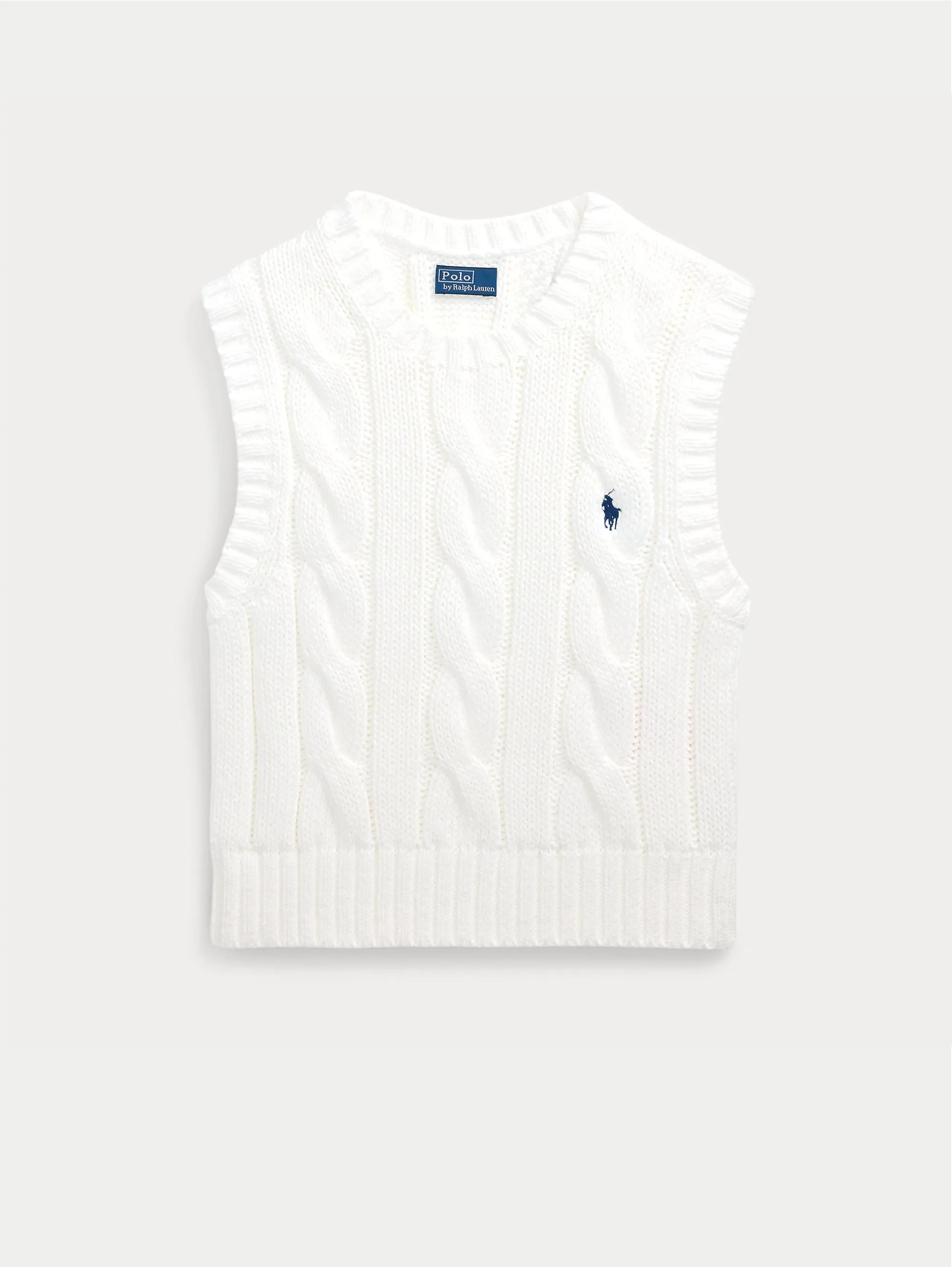 Gilet in Maglia a Trecce Bianco