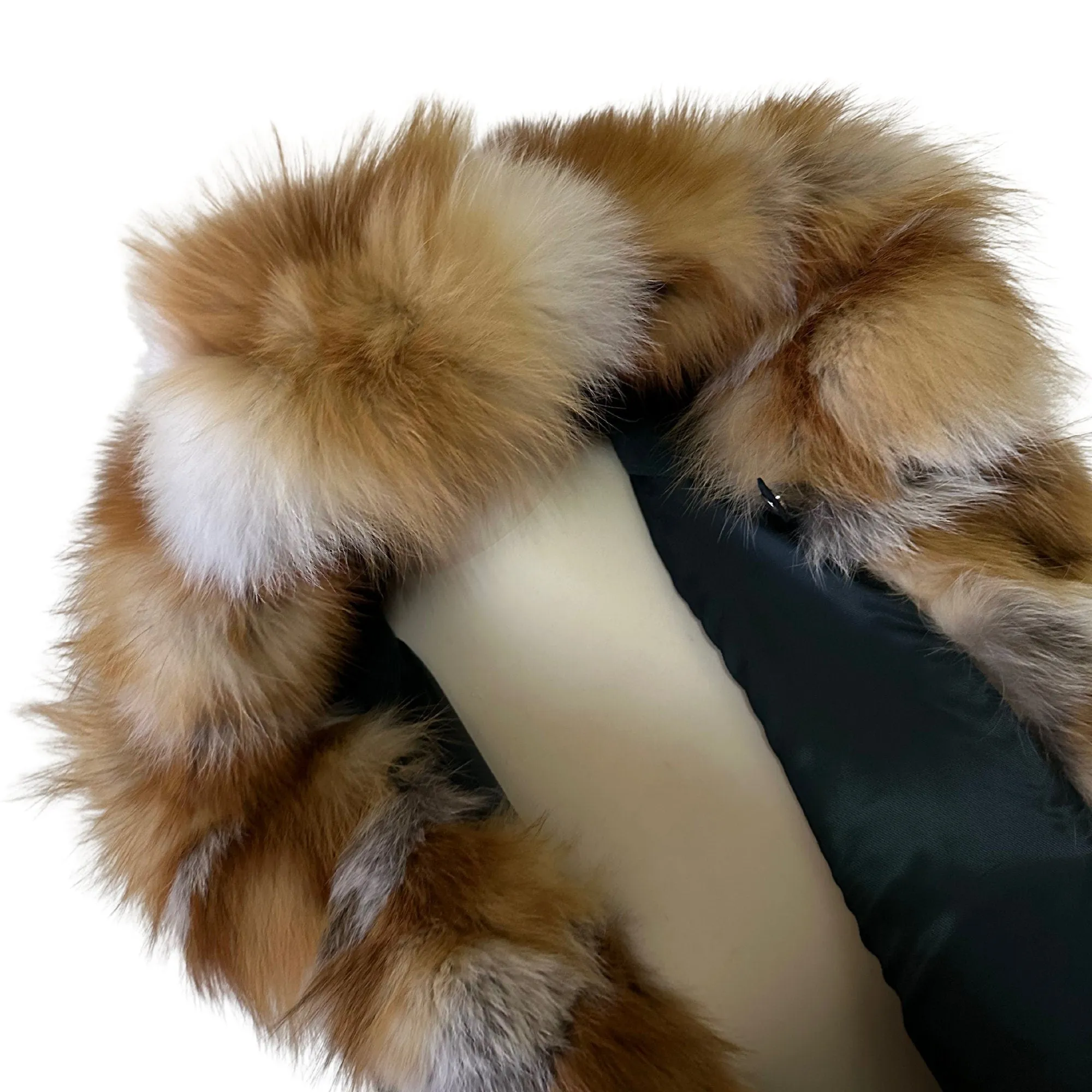 Green Women Winter Coat Cape Trim Fox Fur, Winter Women's Poncho Jacket lined, Warm Women's coat with a hood