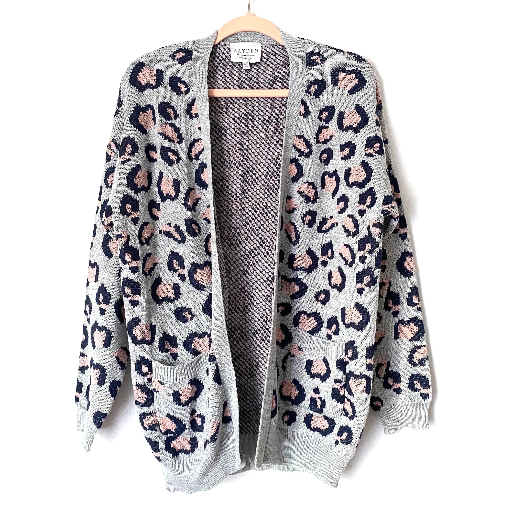 Hayden Grey Animal Print Cardigan- Size S/M