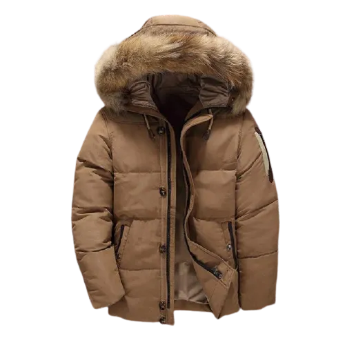Heren Winter Donsjas met Bontgevoerde Capuchon