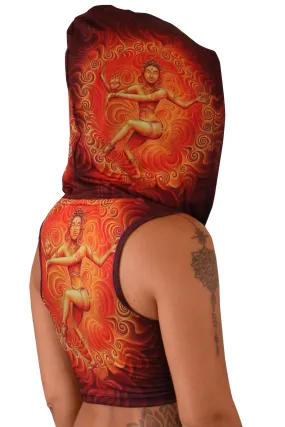 Hooded Crop Top : Nataraja Fire Dance