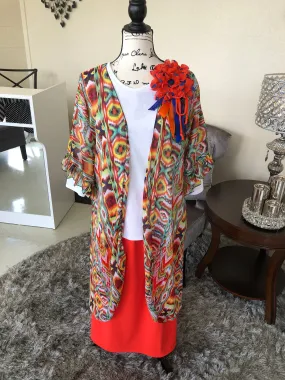 Indian Aztec Chiffon Kimono/Duster PL