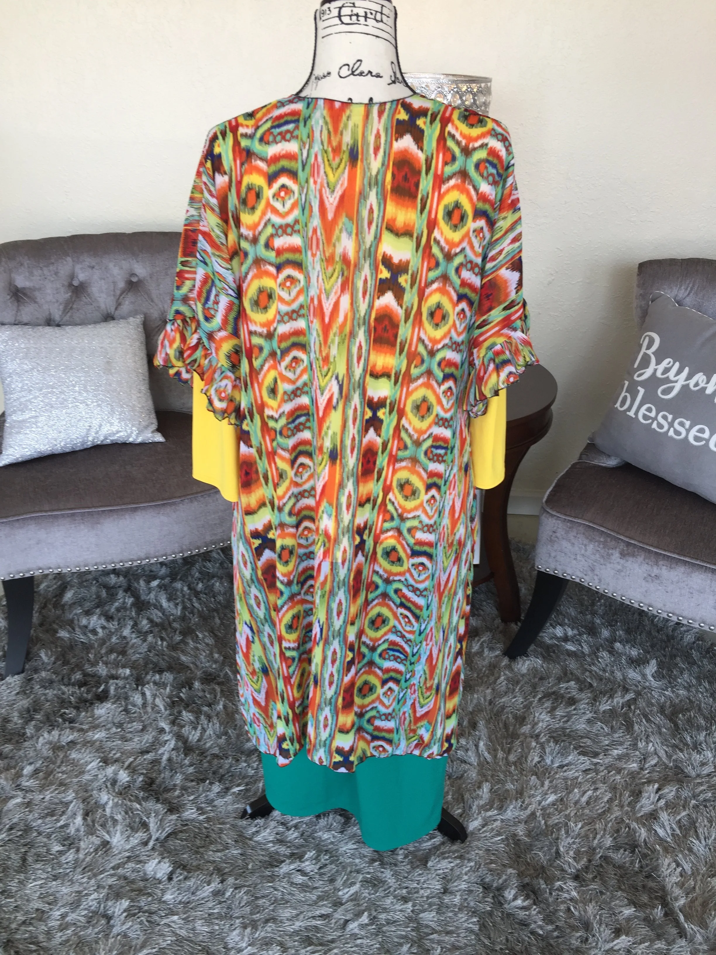 Indian Aztec Chiffon Kimono/Duster PL