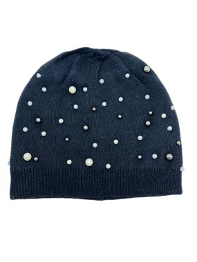 JCH305509 Black Imitation Pearl Cashmere-Blend Beanie