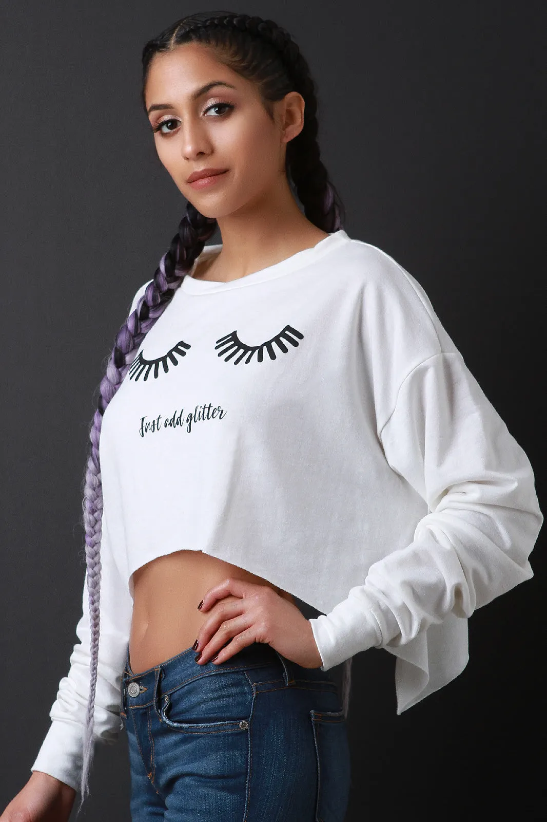 Just Add Glitter Boxy Crop Sweater