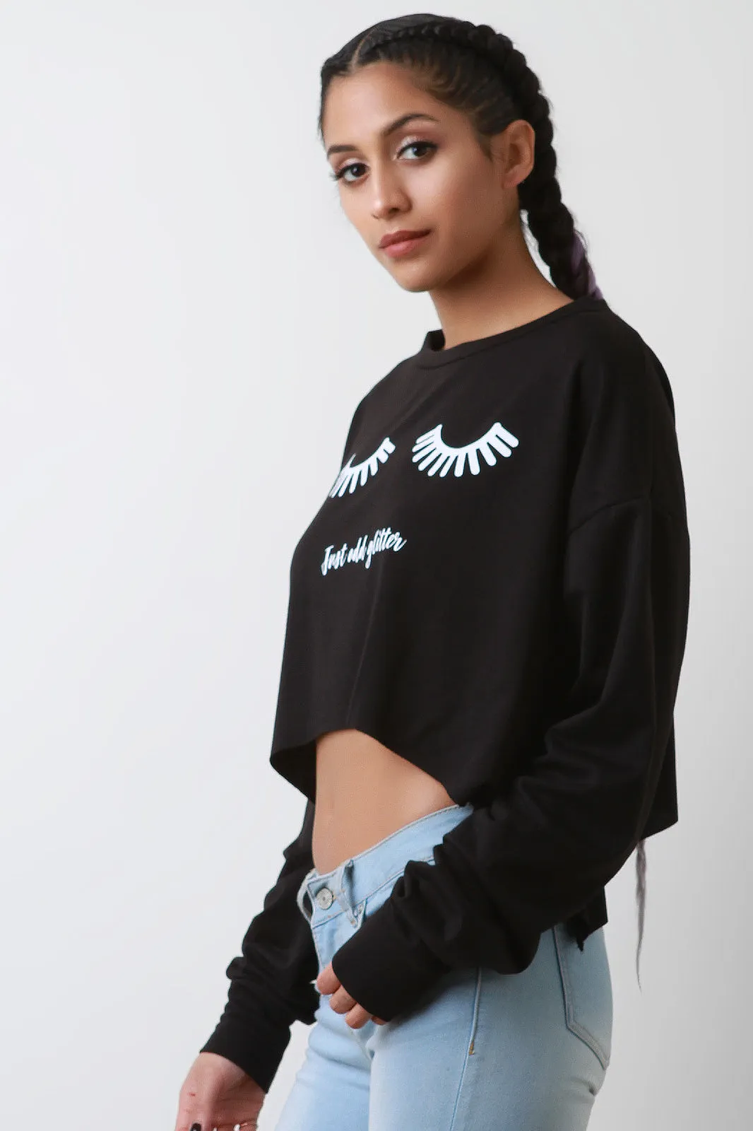 Just Add Glitter Boxy Crop Sweater