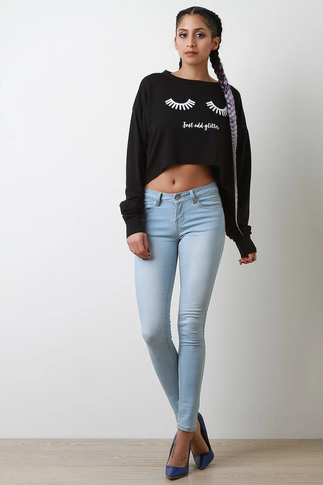 Just Add Glitter Boxy Crop Sweater