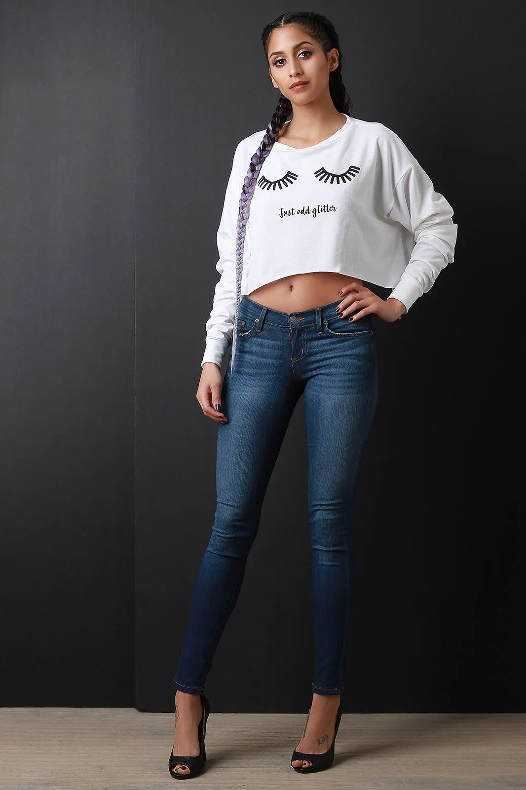 Just Add Glitter Boxy Crop Sweater