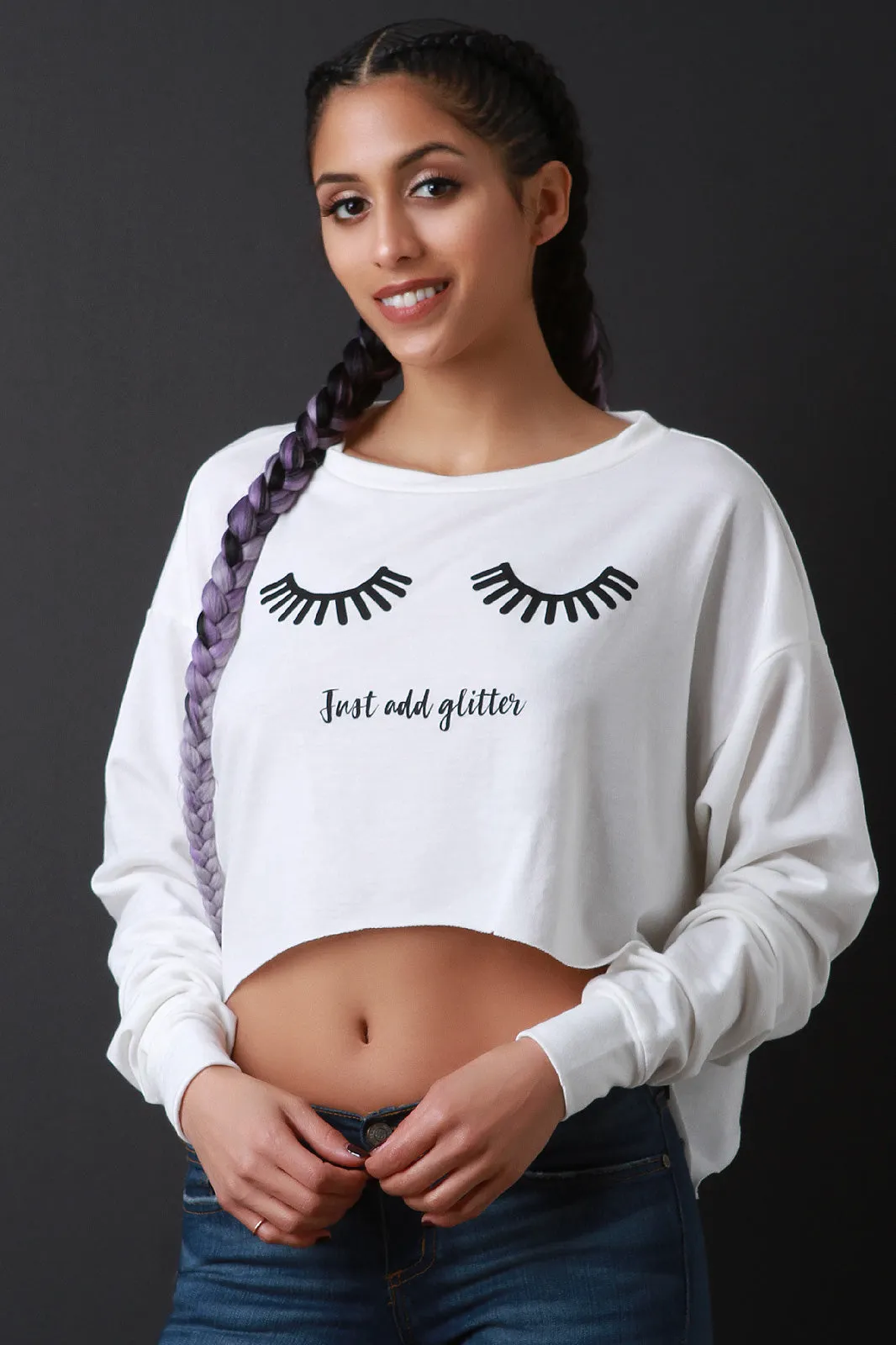 Just Add Glitter Boxy Crop Sweater